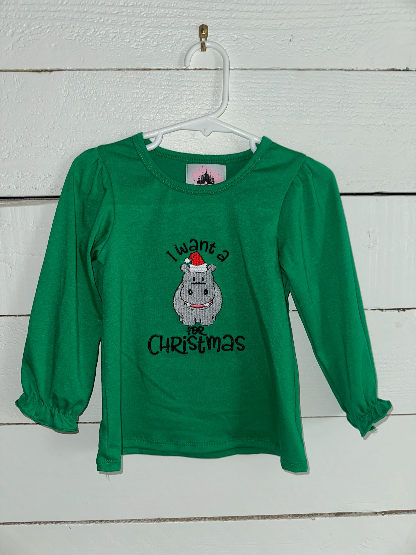 Hippo for Christmas girl shirt